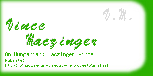 vince maczinger business card